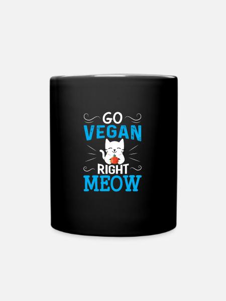 Devenez végétalien maintenant, miaouez - Mug uni - noir