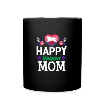 Happy Vegan Mother - Full Colour Mug - black - Front