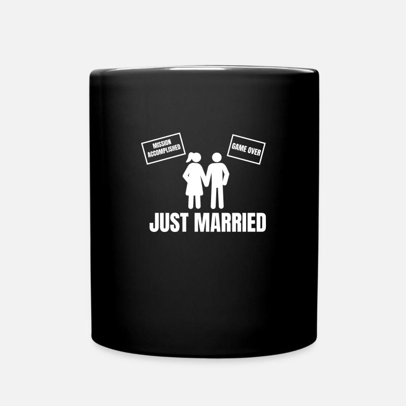 JUST MARRIED - Full Colour Mug - black
