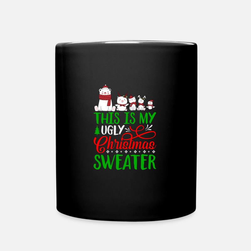 This Is My Ugly Christmas Design mit Tiermotiven - Tasse einfarbig - Schwarz
