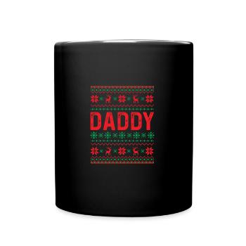Mon vilain design de Noël pour papa - Mug uni - noir - Devant