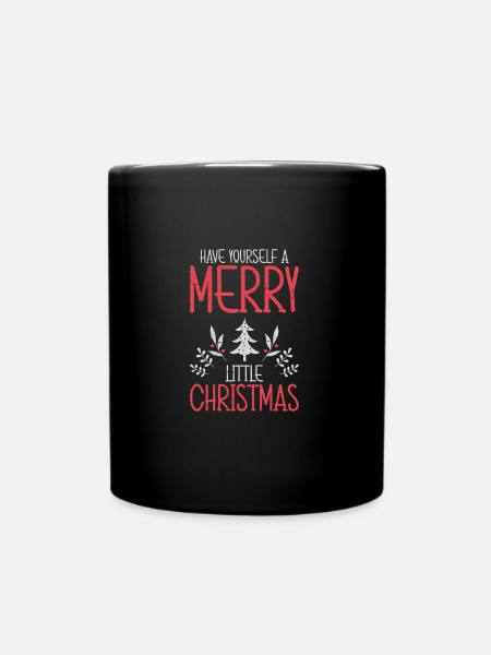 Gönnen Sie sich ein frohes kleines Weihnachtsfest - Tasse einfarbig - Schwarz