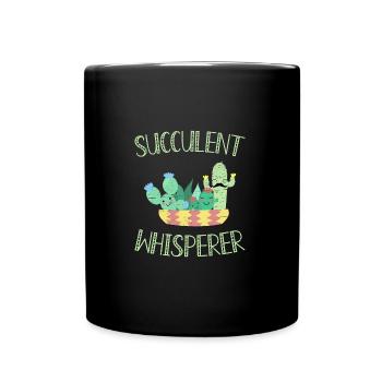 Succulent Whisperer Thorn Flower Plant Gardener - Full Colour Mug - black - Front
