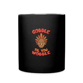 Gobble Til You Wobble Apple Pie Gobble Célébration - Mug uni - noir - Devant