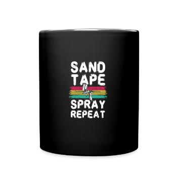 Répétition de pulvérisation de ruban de sable pour une couleur de peinture de maison - Mug uni - noir - Devant