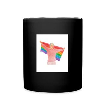 LGBTQ Aufdruck - Tasse einfarbig - Schwarz - Vorne