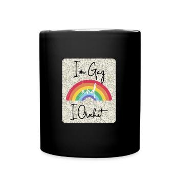 Je suis gay je crochet craft passionné cursive grand - Mug uni - noir - Devant
