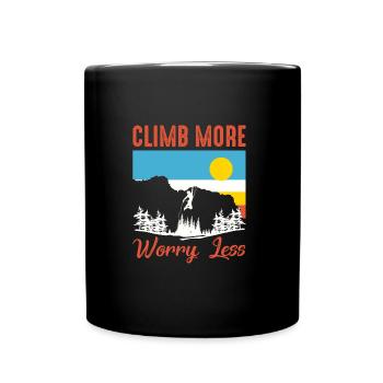 Climbing Mountaineering Climbers Mountain Mountains Hiking - Full Colour Mug - black - Front