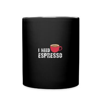 J’ai besoin d’espresso, vintage, moufle du matin - Mug uni - noir - Devant
