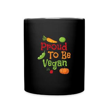 Fier végétalien, végétalien végétarien - Mug uni - noir - Devant