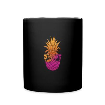 Summer Tie-Dye Pineapple Hawaiian Summer Tropical - Full Colour Mug - black - Front