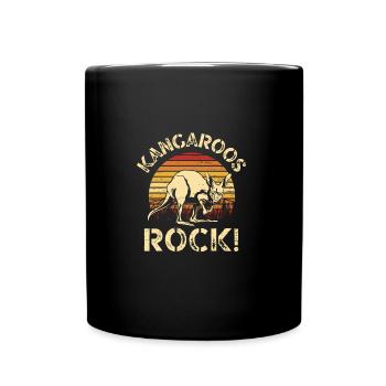 Kangaroos Rock Zoo Pouch Australia Animal Lover - Full Colour Mug - black - Front