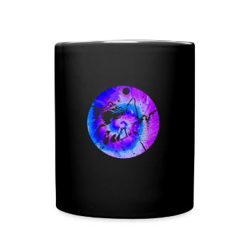 Mond und Wolf Wölfe Wildtiere Wild Tierliebhaber - Tasse einfarbig - Schwarz - Vorne