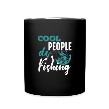 Pêcheurs d’anges, la pêche ne fait que des gens cool - Mug uni - noir - Devant