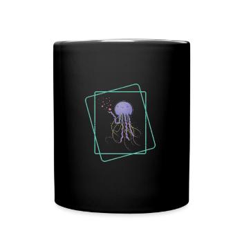 Mignon Méduse Coeur Sous-marin Amoureux des animaux marins - Mug uni - noir - Devant