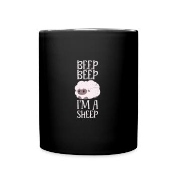 Bip Bip Je suis un troupeau de moutons Élevage Farm Wool - Mug uni - noir - Devant