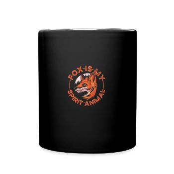 Fox Is My Spirit Animal for a Carnivore Animal - Full Colour Mug - black - Front