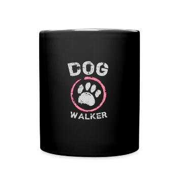 Dog Walker Dog Lovers Puppies Dog Breed Owner - Full Colour Mug - black - Front