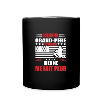 je suis un papa grand-père vétéran t-shirt - Mug uni - noir - Devant