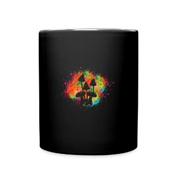 BUNTES FARBSPRITZER PILZ DESIGN - Tasse einfarbig - Schwarz - Vorne