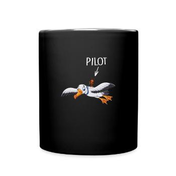 Pilot fliegt Flugzeug Bruchpilot - Tasse einfarbig - Schwarz - Vorne