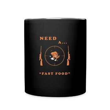 Hunting – Need a fast food wild boar – by OBV - Mug uni - noir - Devant