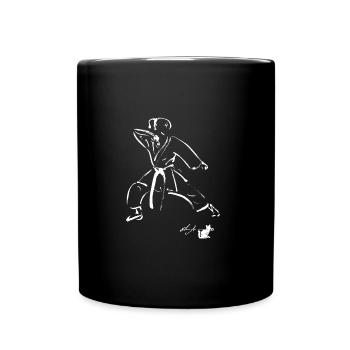 Position Frau Karate WEISS - Tasse einfarbig - Schwarz - Vorne