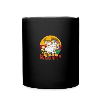 Unicorn Funny Vintage Design - Unicorn Security - Mug uni - noir - Devant