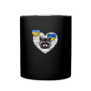 UKRAINE waschbär "the cherson raccoon-platoon" - Tasse einfarbig - Schwarz - Vorne