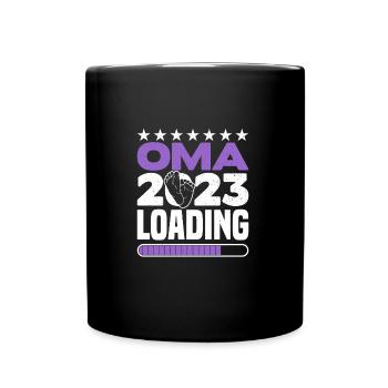 Werdende Oma 2023 Enkelkind Schwanger Mutter - Tasse einfarbig - Schwarz - Vorne