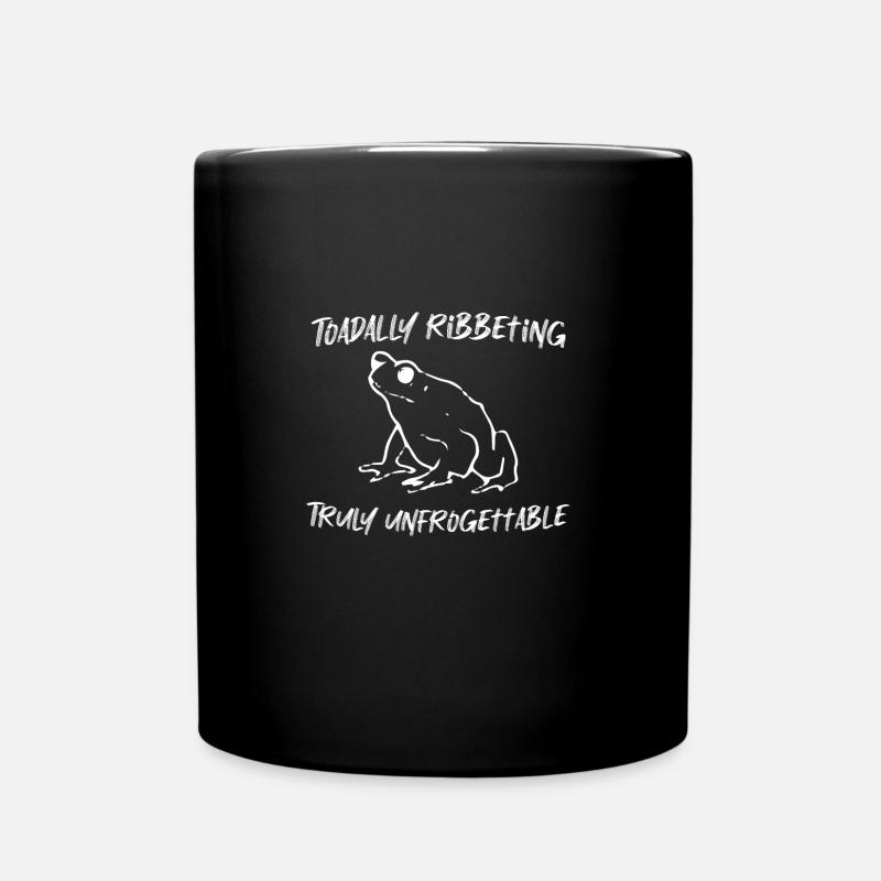 Funny Toad Frog Humor Toadally Ribbeting - Full Colour Mug - black