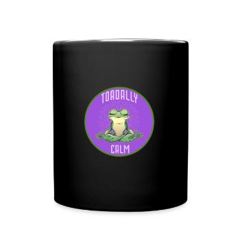 Toad and Frog Humor, Toadally Calm - Full Colour Mug - black - Front