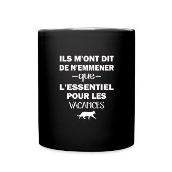 ils m'ont dit demmener que lessentiel - Mug uni - noir - Devant