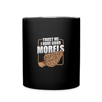 Pilzjagd Pilzjäger Pilzsammler Morchel Mykologe - Tasse einfarbig - Schwarz - Vorne