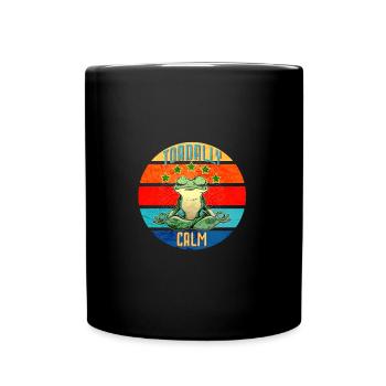 Crapaud et grenouille Humour Toadally Calm Retro Distressed - Mug uni - noir - Devant