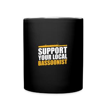 Bassoon -Spieler Bassoonist Marschband - Tasse einfarbig - Schwarz - Vorne