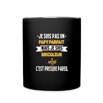 Papy bricoleur humour retraité bricolage t-shirt - Mug uni - noir - Devant