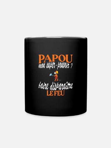Papou t-shirt pompier incendie humoristique - Mug uni - noir