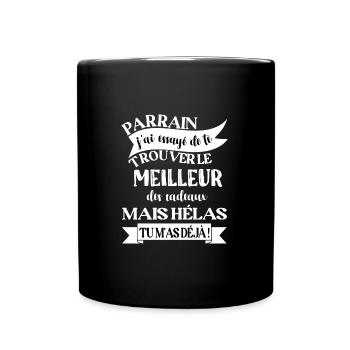 Parrain humour t-shirt enfant idée cadeau drôle - Mug uni - noir - Devant