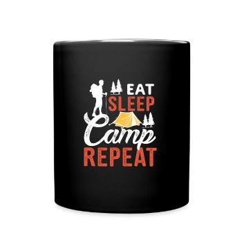 Eat Sleep Camp Repeat - Full Colour Mug - black - Front