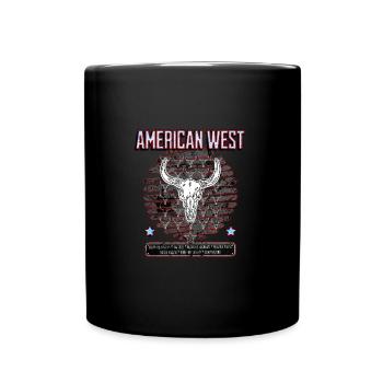 Western Cow Skull American West - Full Colour Mug - black - Front