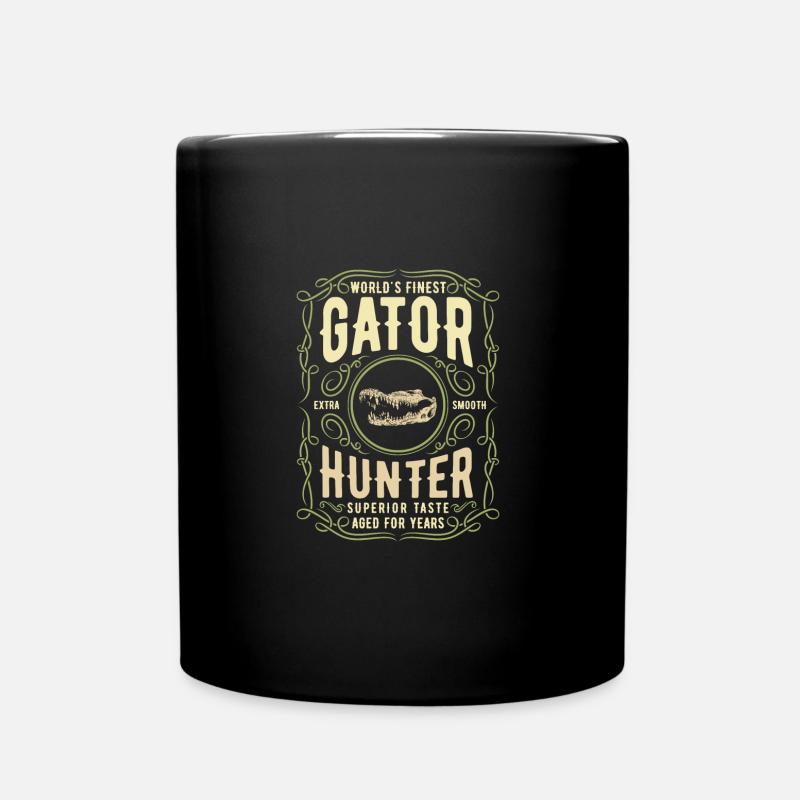 Worlds Finest Alligator Hunter, Funny Gator - Full Colour Mug - black