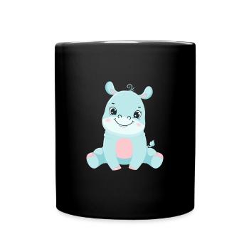 Hippo Family Mother Baby T-Shirt - Full Colour Mug - black - Front