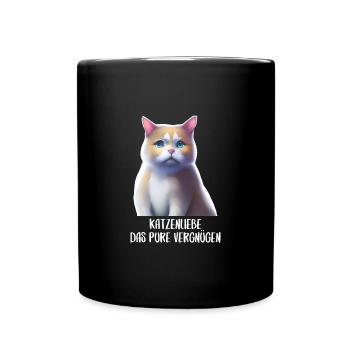 Katzen Sprüche Katzenmotiv Katzenliebhaber - Tasse einfarbig - Schwarz - Vorne