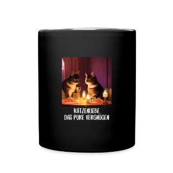 Katzen Sprüche Katzenmotiv Katzenliebhaber - Tasse einfarbig - Schwarz - Vorne