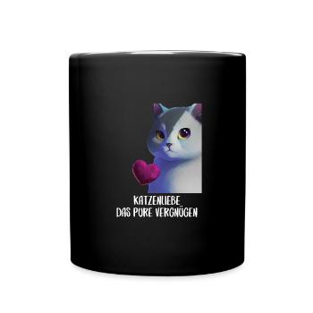 Katzen Sprüche Katzenmotiv Katzenliebhaber - Tasse einfarbig - Schwarz - Vorne