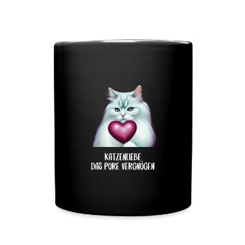 Katzen Sprüche Katzenmotiv Katzenliebhaber - Tasse einfarbig - Schwarz - Vorne