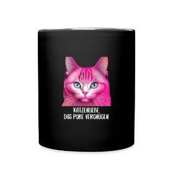 Katzen Sprüche Katzenmotiv Katzenliebhaber - Tasse einfarbig - Schwarz - Vorne
