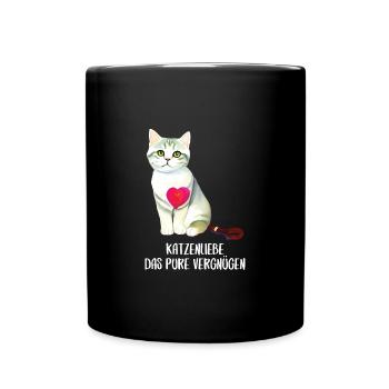 Katzen Sprüche Katzenmotiv Katzenliebhaber - Tasse einfarbig - Schwarz - Vorne