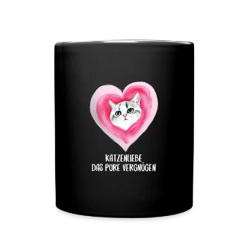 Katzen Sprüche Katzenmotiv Katzenliebhaber - Tasse einfarbig - Schwarz - Vorne